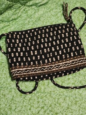Vera Bradley Black and Brown Patterned Crossbody Bag